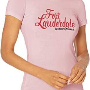Marky G Womens Pink Crew Neck Fortlauderdale Graphic Casual T Shirt Top Size XL
